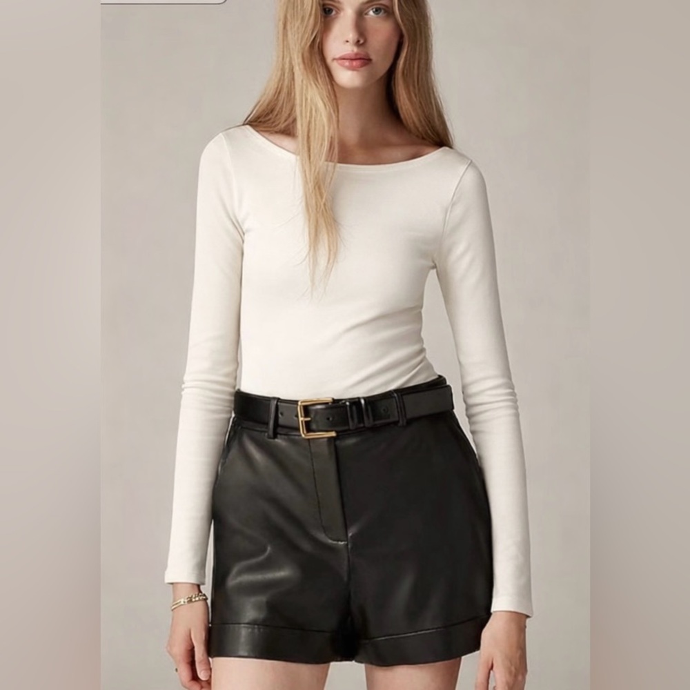 J.Crew NWT Scoopback bodysuit in stretch cotton blend in ivory